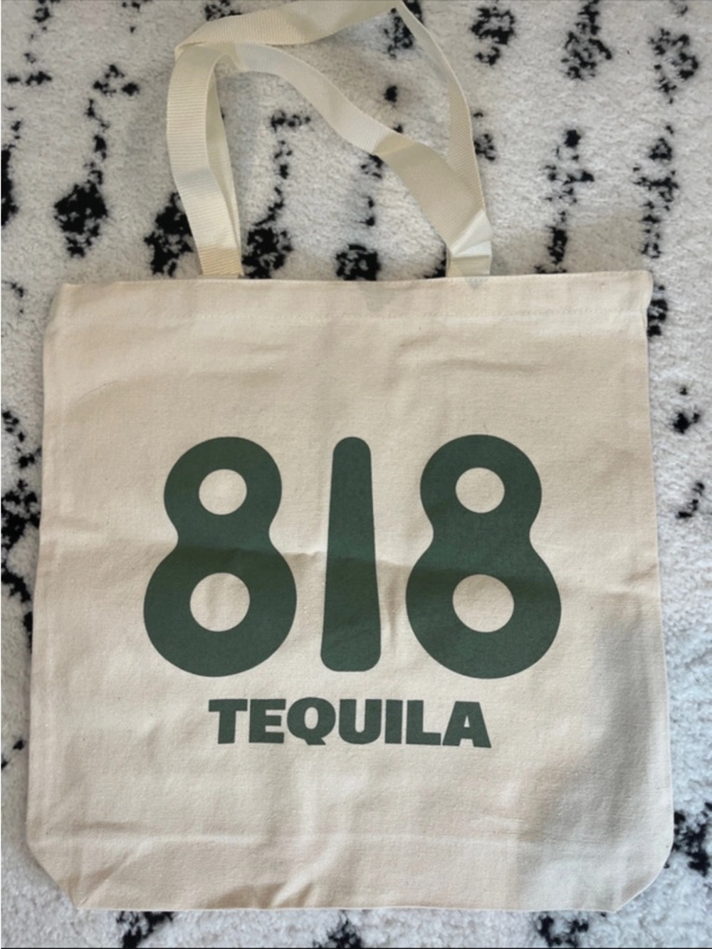 Canvas Tote Bag with Green 818 Tequila Print